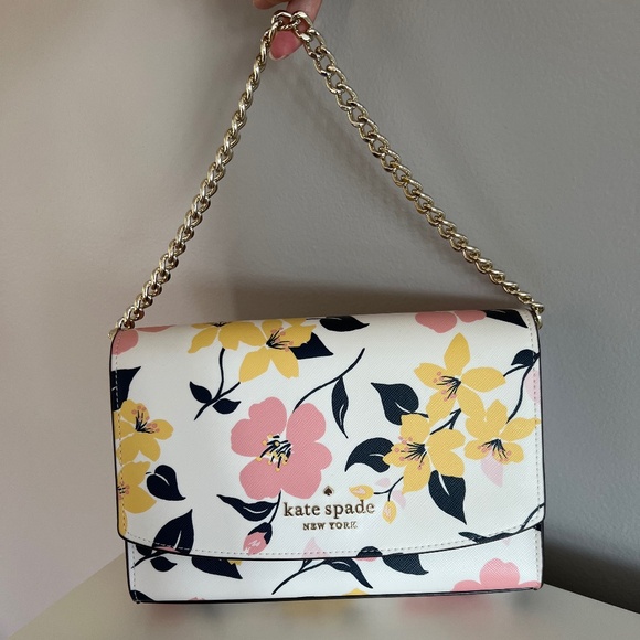Kate Spade lily Blossom Print Convertible Crossbody - Picture 1 of 3